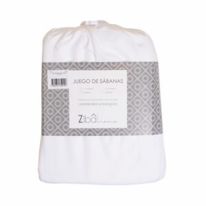Juego De Sábanas Microfibra Blanca ZIBA HOME 2 1/2 Plazas
