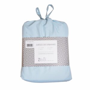 Juego De Sábanas Microfibra Celeste ZIBA HOME 2 Plazas