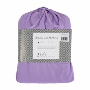 Sábana De Microfibra Lila ZIBA HOME 2 Plazas