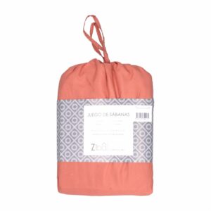 Sábana De Microfibra Terracota ZIBA HOME 1 1/2 Plazas