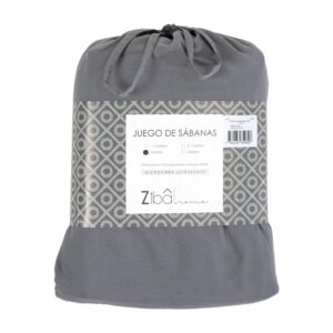 Sábana De Microfibra Gris ZIBA HOME 2 Plazas