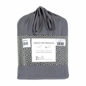 Sábana De Microfibra Gris ZIBA HOME 3 Plazas