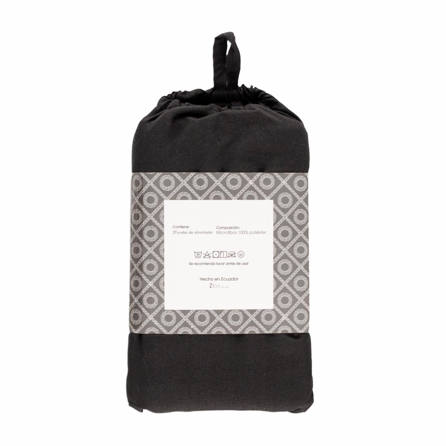 Funda De Almohada Negra ZIBA HOME 70 X 50 Cm - Imagen 2