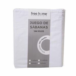 Juego De Sábanas Polialgodón Blanco ZIBA HOME