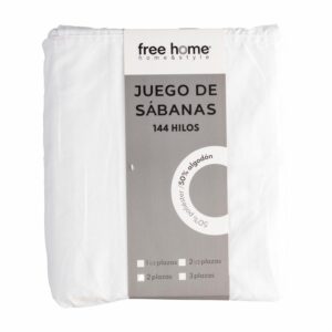 Juego De Sábanas Polialgodón Blanco ZIBA HOME 2 Plazas