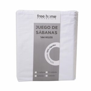 Juego De Sábanas Polialgodón Blanco ZIBA HOME