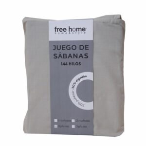 Juego De Sábanas Polialgodón Gris Claro ZIBA HOME