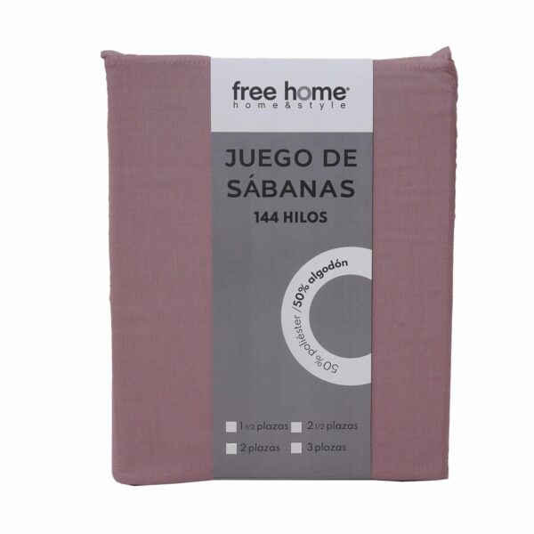 Juego De Sábanas Polialgodón Rosa Madera ZIBA HOME - Imagen 5