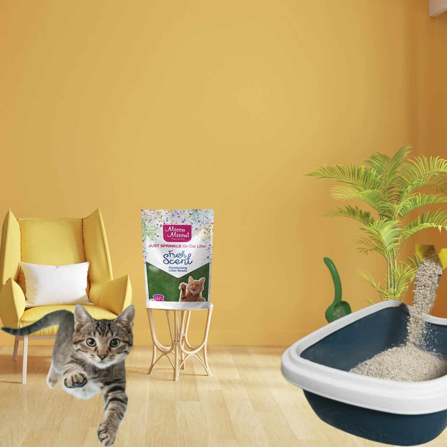 Arena Para Gatos Sprinkles Fragancia Manzana MICCU 300 G - Imagen 4