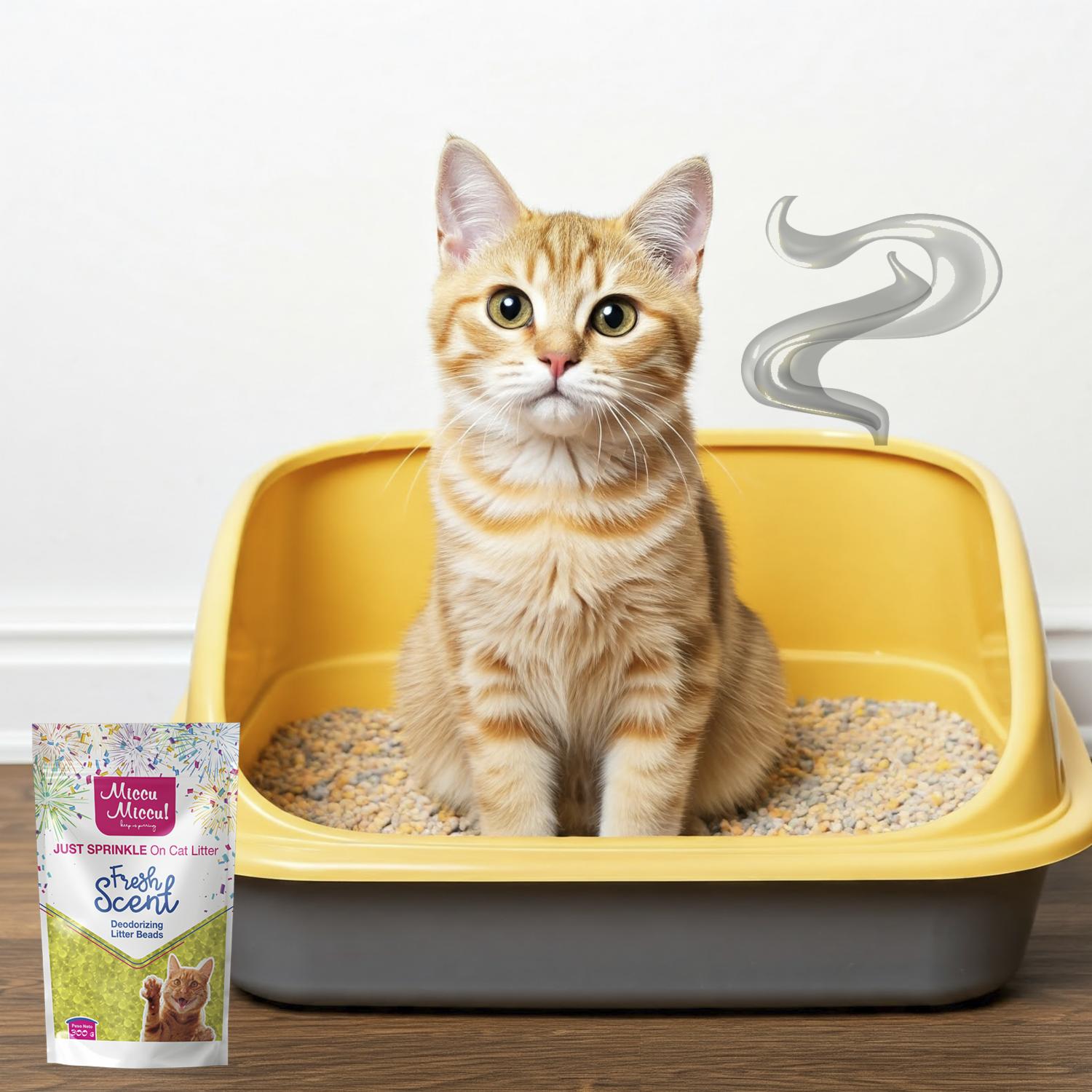 Arena Para Gatos Sprinkles Fragancia Limón MICCU 300 G - Imagen 3