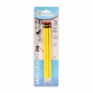 Lápiz De Grafito Diseño Triangular Amarillo Delgado LANCER 2HB