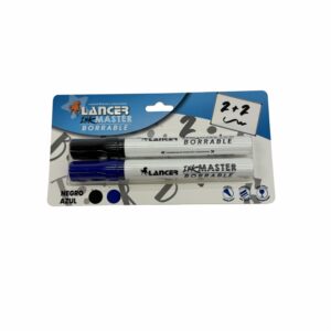 Marcador De Pizarra Punta Biselada Negra LANCER Unidad