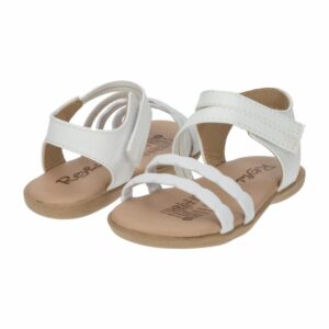 Sandalias Blancas Con Tiras Hacia Talón REY