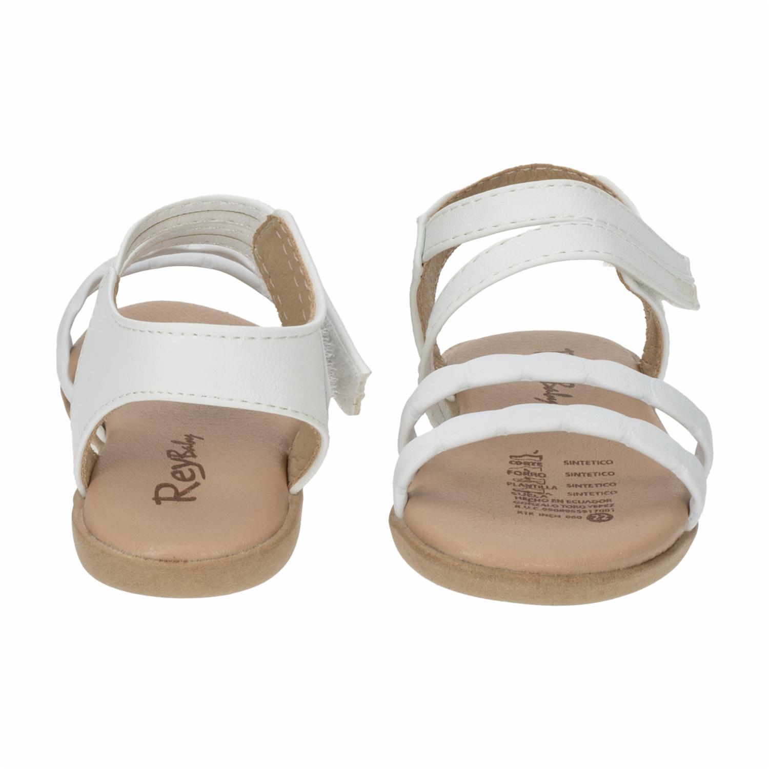 Sandalias Blancas Con Tiras Hacia Talón REY - Imagen 3