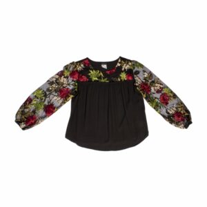 Blusa Cuello Redondo Manga Largam Bordada TREND & STYLE