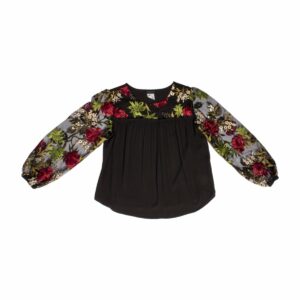 Blusa Cuello Redondo Manga Largam Bordada TREND & STYLE