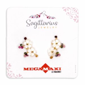 Aretes Para Dama Diseño Moi Blanco SAGITTARIUS JEWERLY 1 Par