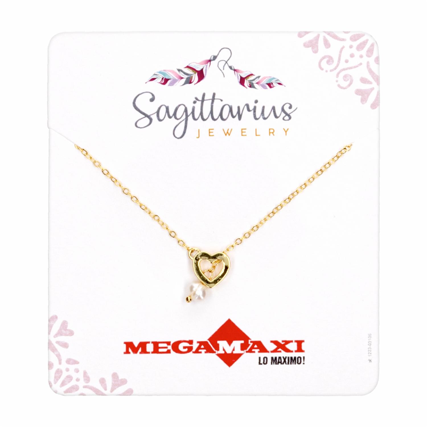 Collar Para Dama Dije De Corazón con perlita SAGITTARIUS JEWERLY Unidad - Imagen 2