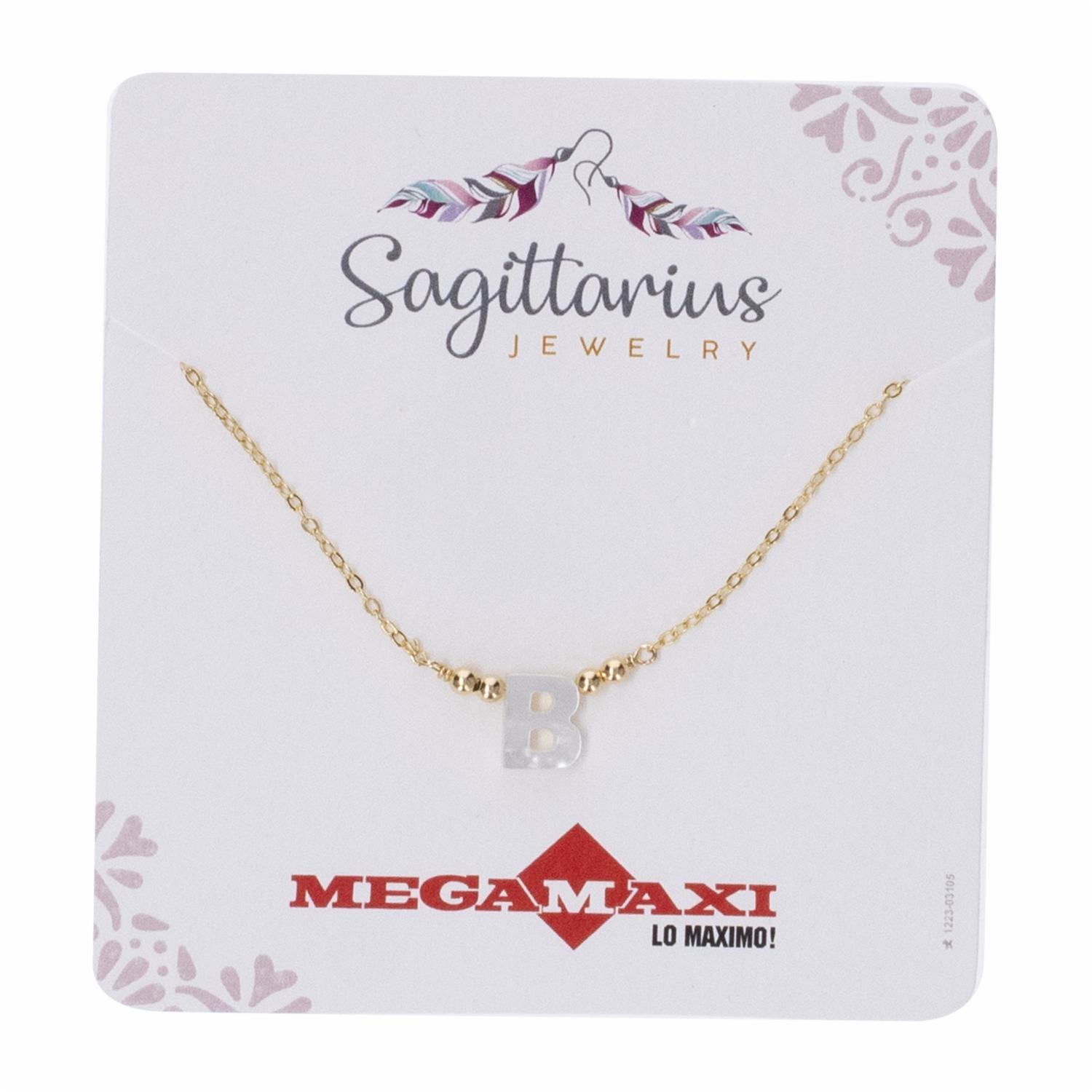 Collar Para Dama Diseño Nácar Con Dije Letra B SAGITTARIUS JEWERLY Unidad