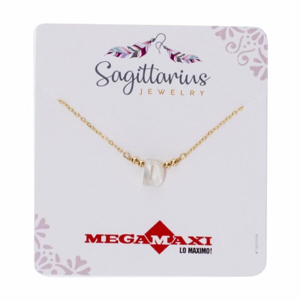 Collar Para Dama Diseño Nácar Con Dije Letra D SAGITTARIUS JEWERLY Unidad - Imagen 2