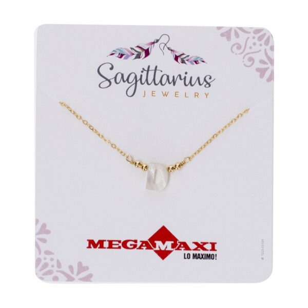 Collar Para Dama Diseño Nácar Con Dije Letra D SAGITTARIUS JEWERLY Unidad - Imagen 2