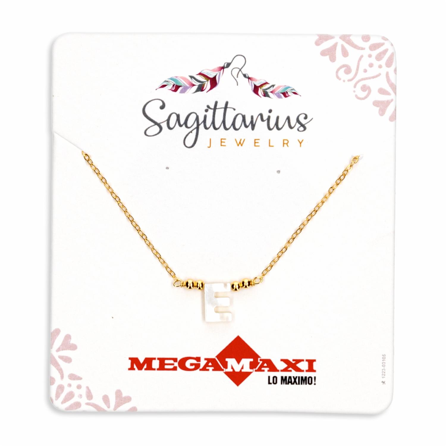 Collar Para Dama Diseño Nácar Con Dije Letra E SAGITTARIUS JEWERLY Unidad
