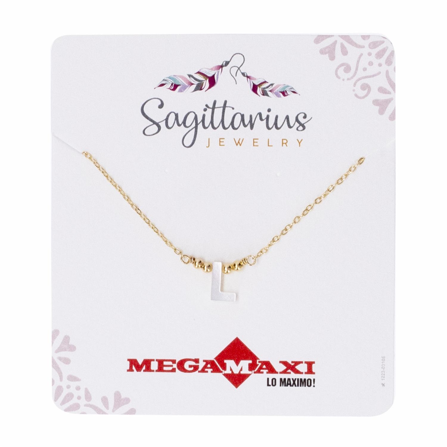 Collar Para Dama Diseño Nácar Con Dije Letra L SAGITTARIUS JEWERLY Unidad - Imagen 2