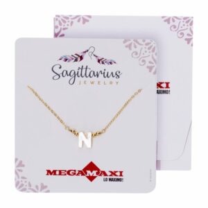 Collar Para Dama Diseño Nácar Con Dije Letra N SAGITTARIUS JEWERLY Unidad