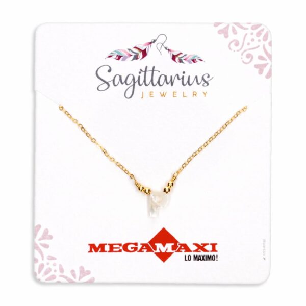 Collar Para Dama Diseño Nácar Con Dije Letra P SAGITTARIUS JEWERLY Unidad - Imagen 2