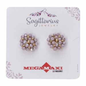 Aretes Para Dama Diseño Doble Flor Small Dorados SAGITTARIUS JEWERLY 1 Par