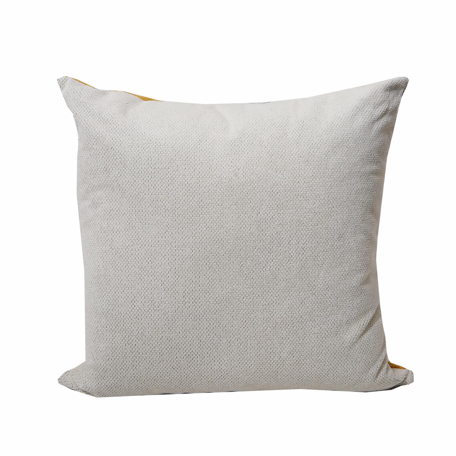 Cojín Con Cierre Bicolor Beige Mostaza POMAROSA 45 Cm - Imagen 2