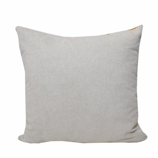 Cojín Con Cierre Bicolor Beige Mostaza Franjas POMAROSA 45 Cm - Imagen 2