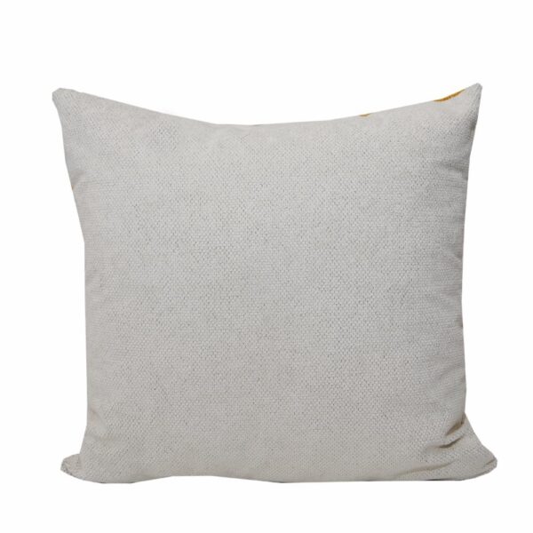 Cojín Con Cierre Bicolor Beige Mostaza Franjas POMAROSA 45 Cm - Imagen 2