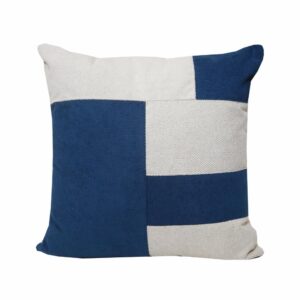 Cojín Con Cierre Bicolor Beige Azul POMAROSA 45 Cm