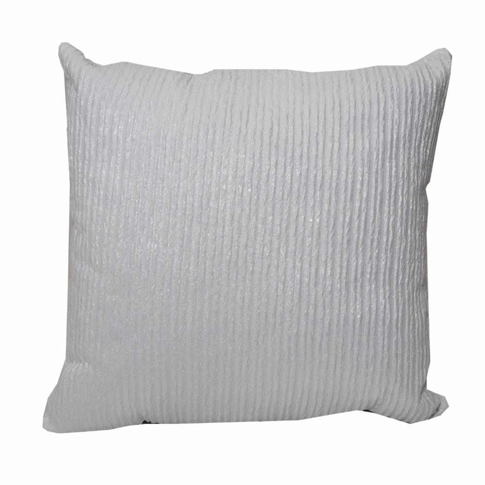 Cojín Con Cierre Bicolor Blanco Gris POMAROSA 45 Cm - Imagen 2