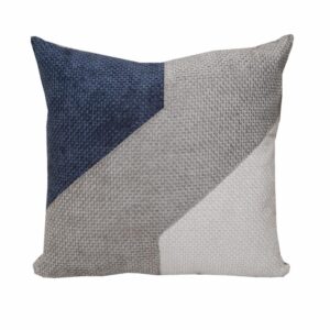 Cojín Con Cierre Tricolor Azul Habano Beige POMAROSA 45 Cm