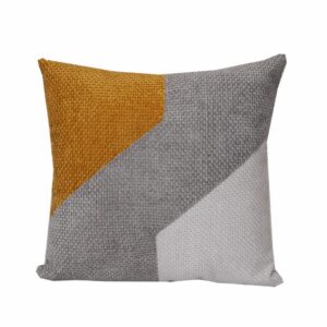 Cojín Con Cierre Tricolor Mostaza Habano Beige POMAROSA 45 Cm