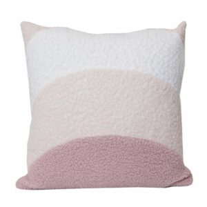 Cojín Con Cierre Tricolor Blanco Beige Rosa POMAROSA 45 Cm