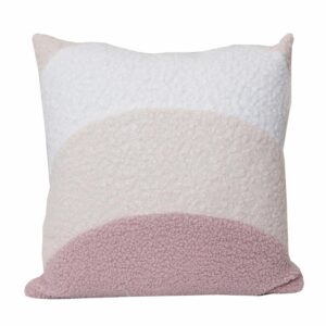 Cojín Con Cierre Tricolor Blanco Beige Rosa POMAROSA 45 Cm