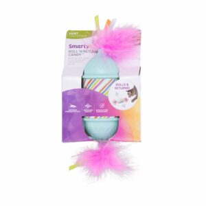 Juguete Para Gato Con Plumas Efecto Rueda Y Retorna SMARTYKAT Mediano