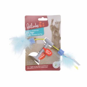 Juguete Para Gato Con Cuerda Y Plumas Para Pegar En Pared PETLINKS Mediano