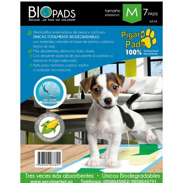 Pads De Mascotas Biodegradable Mediano PIGARO 20Cm X 15 50Cmx6Xcm