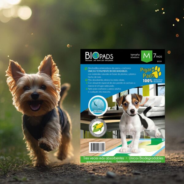 Pads De Mascotas Biodegradable Mediano PIGARO 20Cm X 15 50Cmx6Xcm - Imagen 4