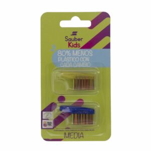 Repuesto Cepillo Dental Infantil Cerdas Medianas Cabeza Intercambiable SAUBER Pack X2 U
