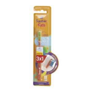 Cepillo Dental Infantil Cerdas Suaves Cabeza Intercambiable +2 Cabezas De Repuesto SAUBER 1 Pack