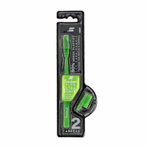 Cepillo Dental Cerdas Ultra Suaves Cabeza Intercambiable + 1 Cabeza De Repuesto SAUBER 1 Pack