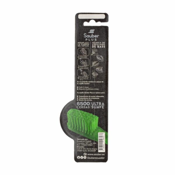 Cepillo Dental Cerdas Ultra Suaves Cabeza Intercambiable + 1 Cabeza De Repuesto SAUBER 1 Pack - Imagen 2