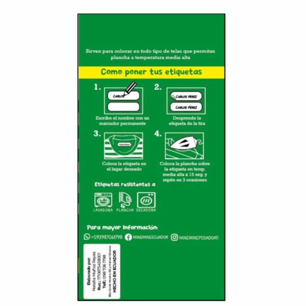 Etiquetas Planchables Para Personalizar Tu Ropa MINEMINE X 10 Uds - Imagen 2