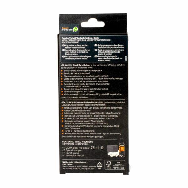 Tinte Negro Para Neumáticos QUIXX SYSTEM Unidad - Imagen 2