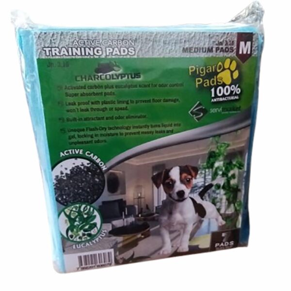Pads De Mascotas Sanitario Con Carbón Y Eucalipto PIGARO 20 Cm X 15 Cm X 6 Cm - Imagen 2